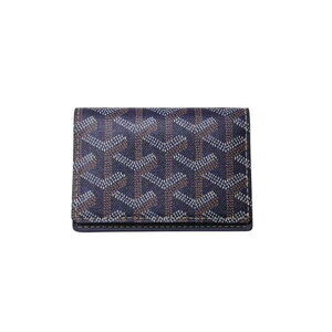 GOYARD Malesherbes Card Wallet brown Navy Blue leather